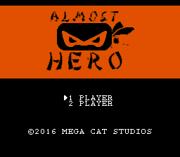 Almost Hero (Homebrew) — Title screen